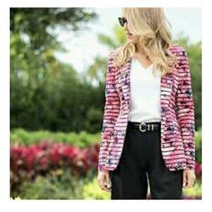 Banana Republic Blazer Size 14‎ Floral Stripe Print Business Casual Career
